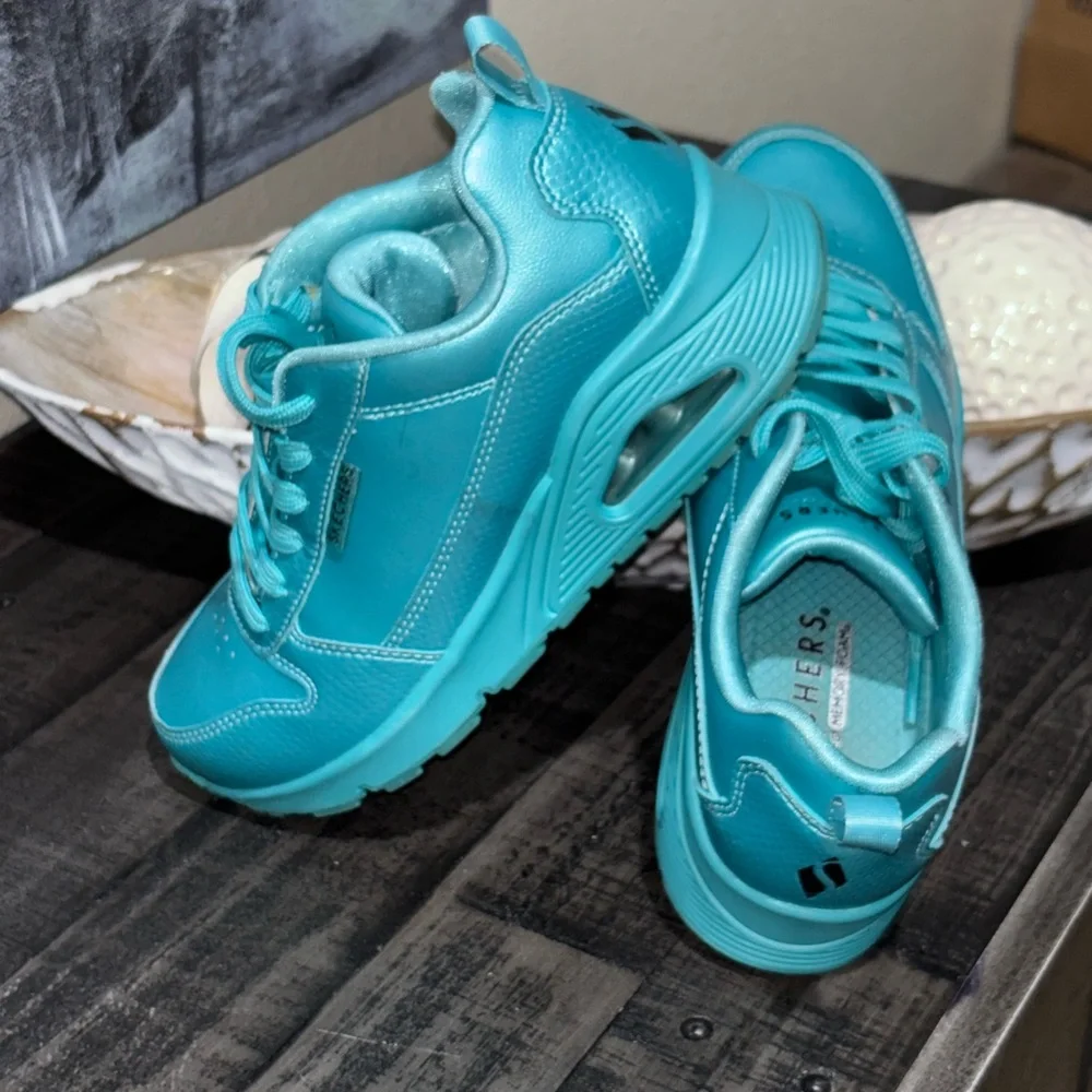 Skechers Women's Street Uno-Slither & Shine teal casual shoes SZ6.5 - Picture 7 of 10